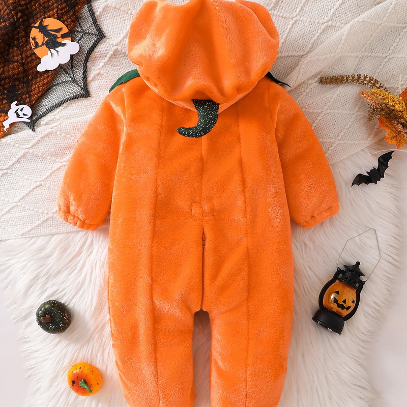 Newborn Baby Pumpkin Romper Ho - Cotton Baby Onesies Zipper 评论和价格
