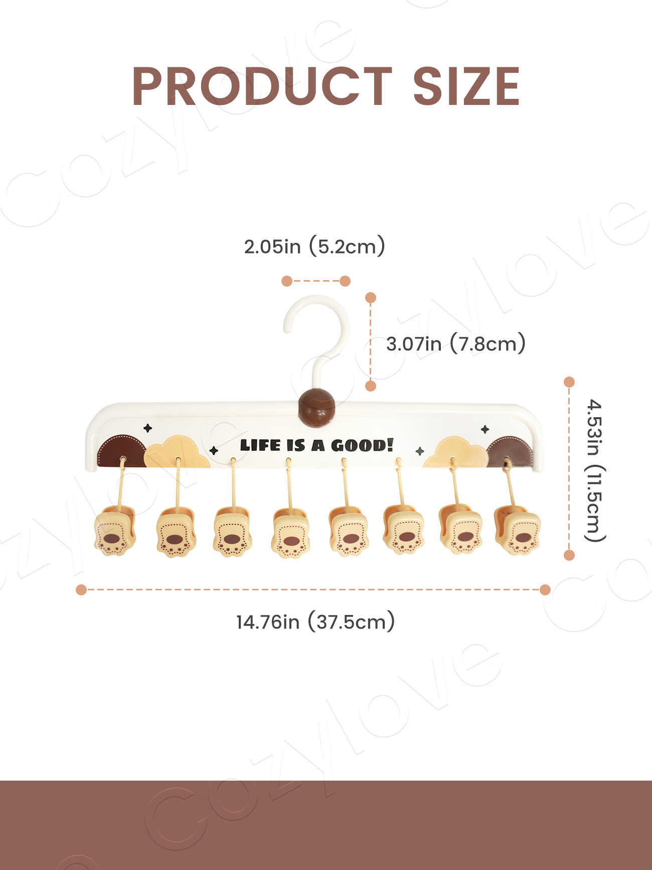 Cute 8 Clip Sock Hanger with 3 - Baby Clothes 评论和价格
