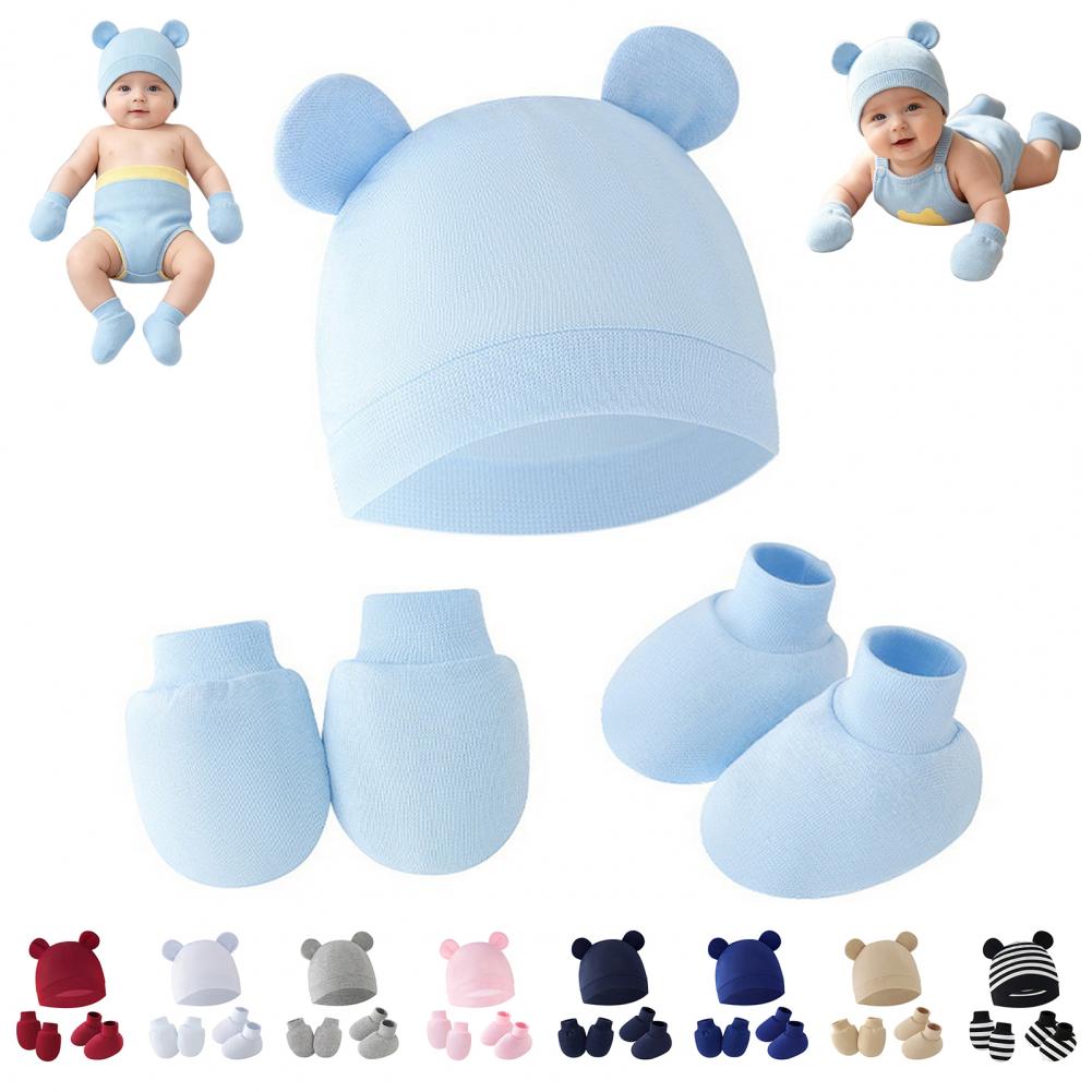 Anti Scratch Mittens for Newbo - Infant Beanie Hat With Ears 评论和价格