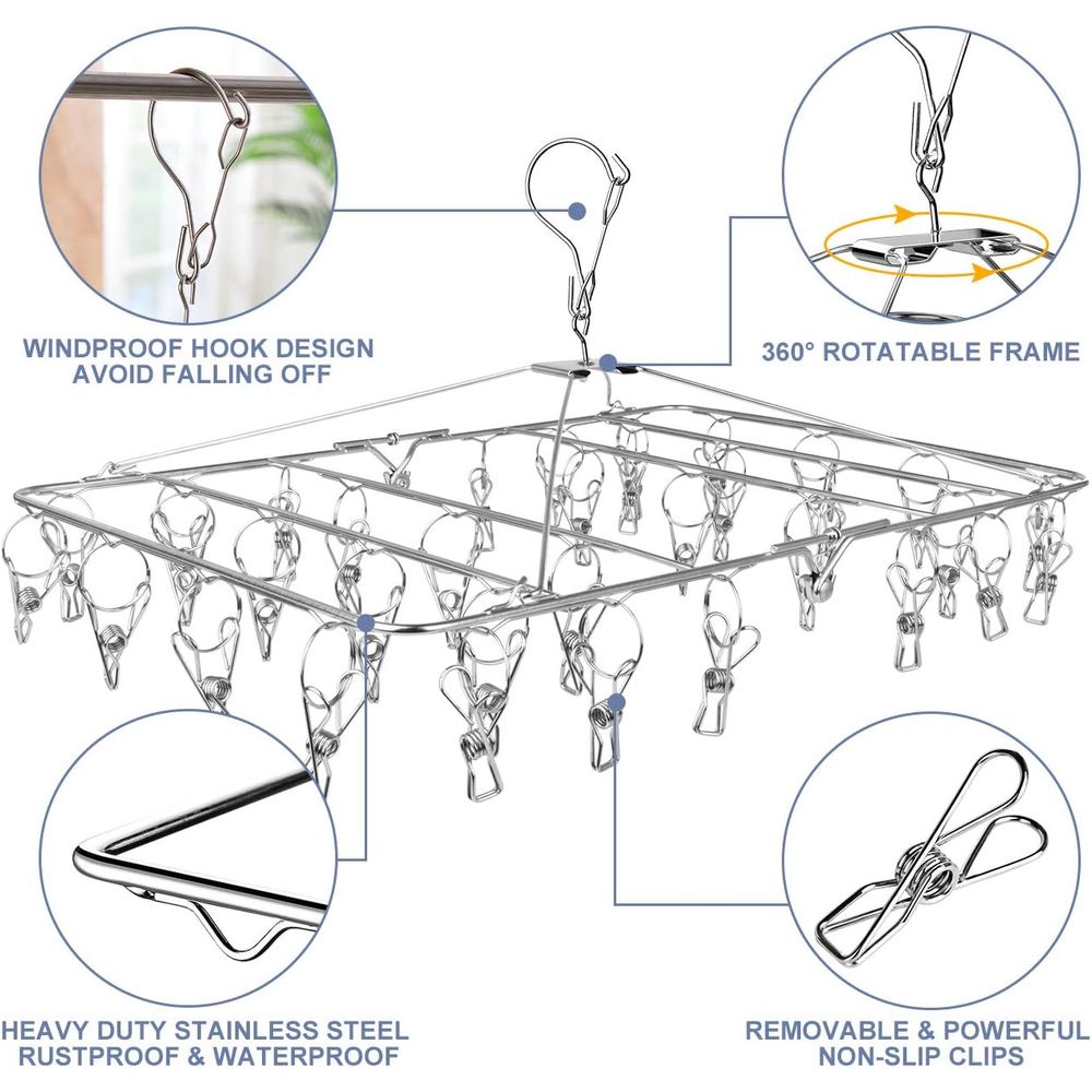 Stainless Steel 52-Clip Laundr - Baby Clothes 评论和价格