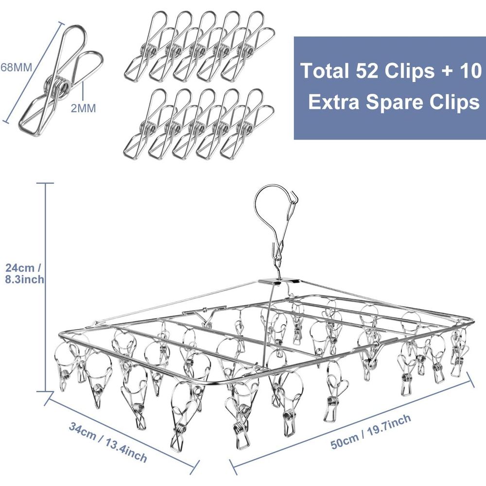 Stainless Steel 52-Clip Laundr - Baby Clothes 评论和价格